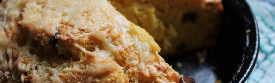 Cheesy Olive Cornbread