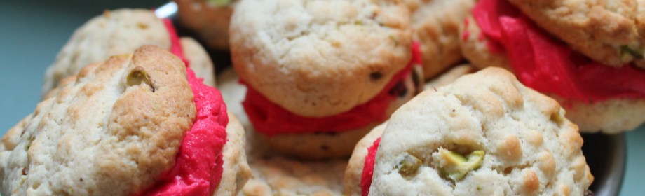 Pistachio Nankhatai with Hot Pink Rose&nbsp;Cream